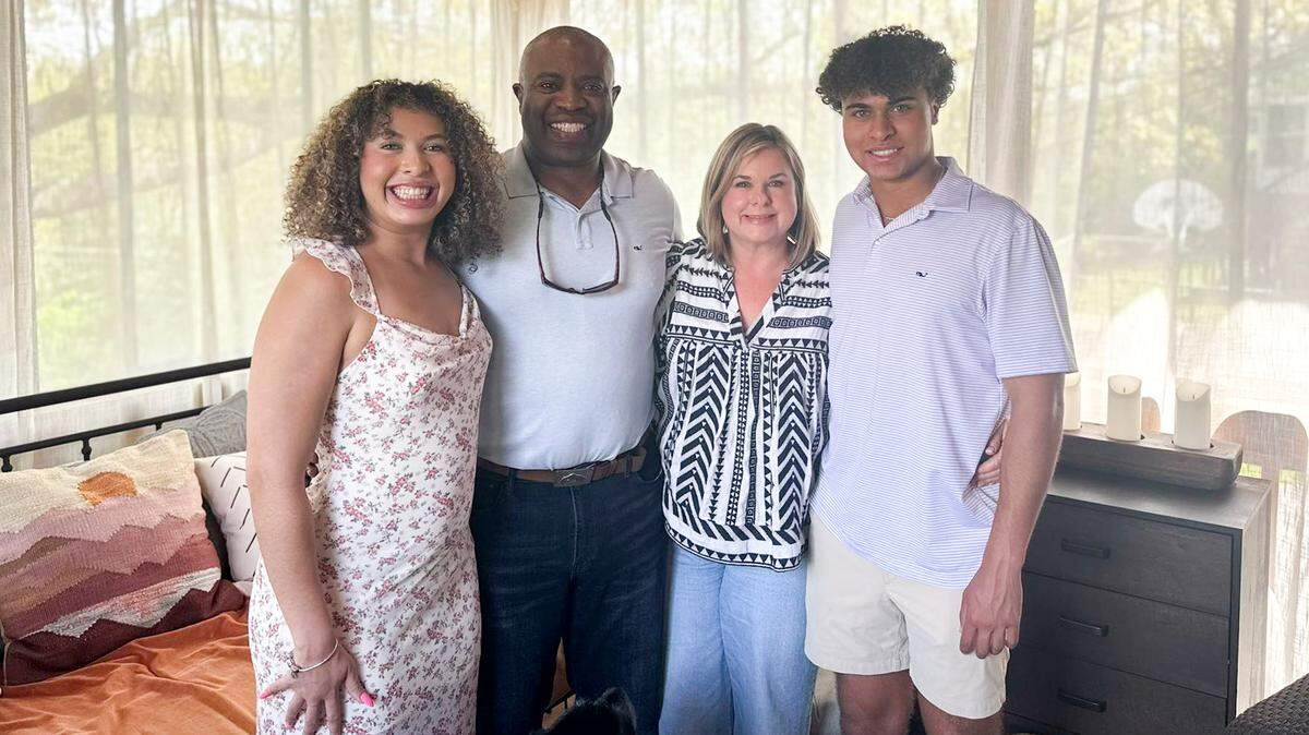 Noah Tinch, right, poses with his parents Brett and Angie, center, and sister Zoe, left, in an Easter photo posted on Facebook earlier this year. Noah Tinch died Thursday while fly fishing in Colorado.
