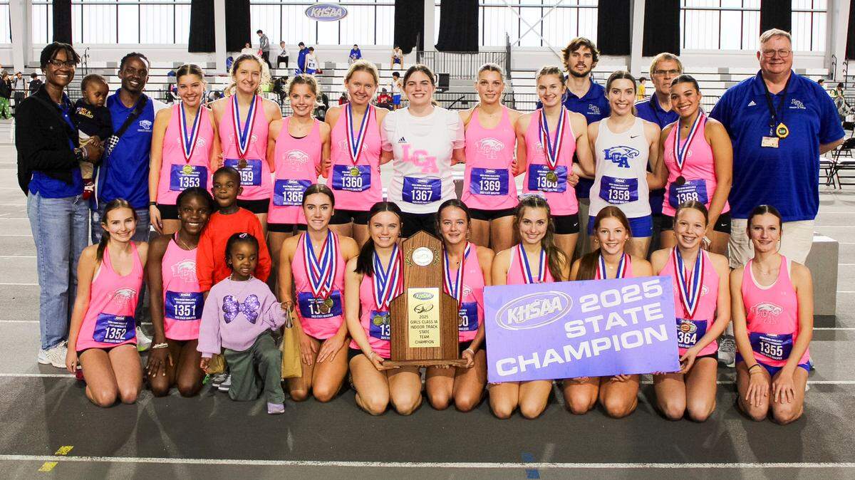 Lexington Christian’s girls track and field team defended its Class A state title at the 2025 KHSAA State Indoor Track and Field Championships at Norton Sports and Learning Center in Louisville on Wednesday.