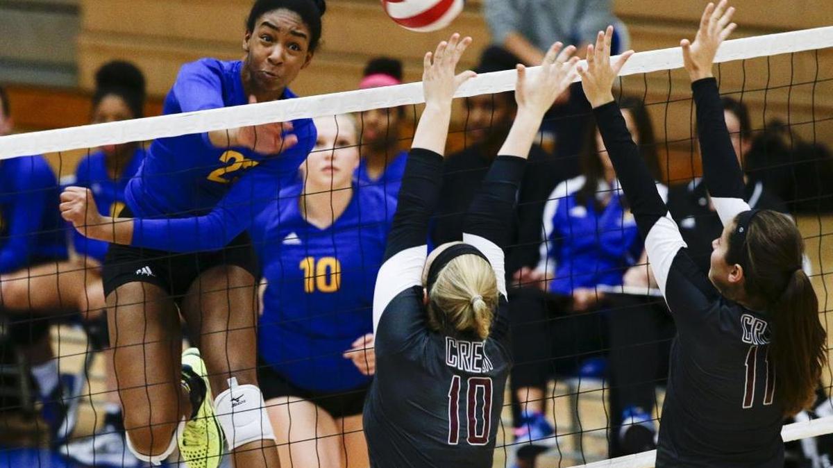 Henry Clay’s Kaitlyn Hord delivered a kill shot as the Blue Devils fought off Tates Creek for the 11th Region title on Thursday October 27, 2016 in Richmond, Ky.