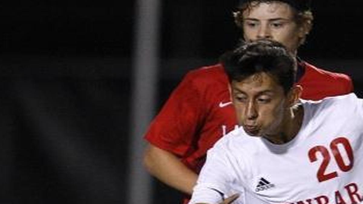 Paul Laurence Dunbar's Javier Delgado shoots on goal against Lafayette at Jon Akers Stadium, Ky., Tuesday, September 20, 2016.