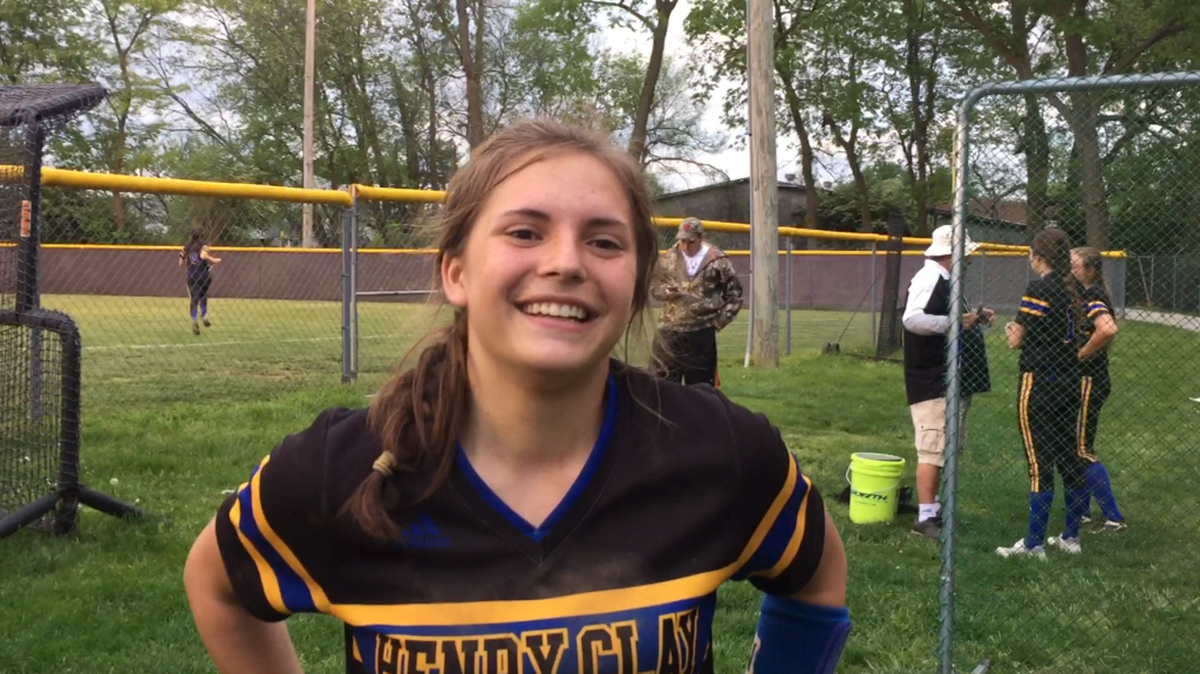 Henry Clay sophomore Taetum Crawford spoke with reporters after the Blue Devils’ softball game at Bourbon County on Monday, April 24, 2017.