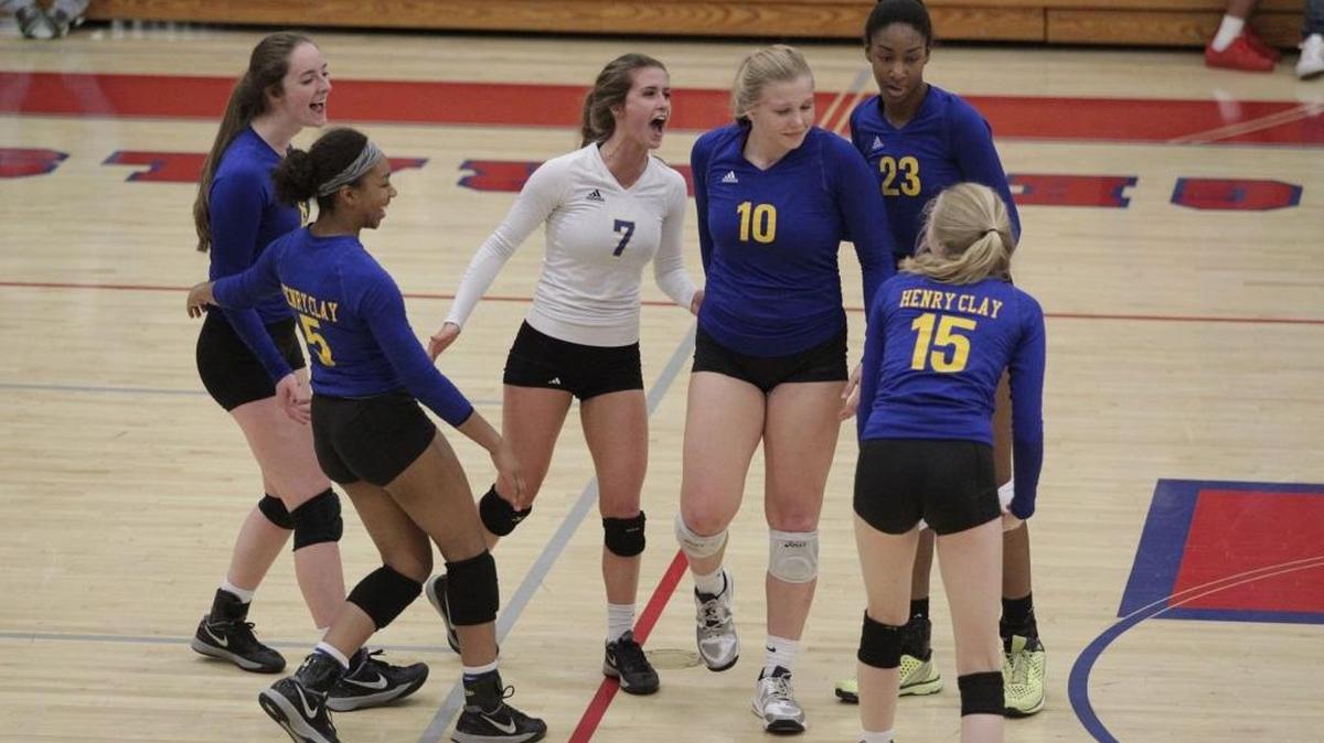 Henry Clay celebrated a point against the Lafayette Generals on Wednesday, September 21, 2016.