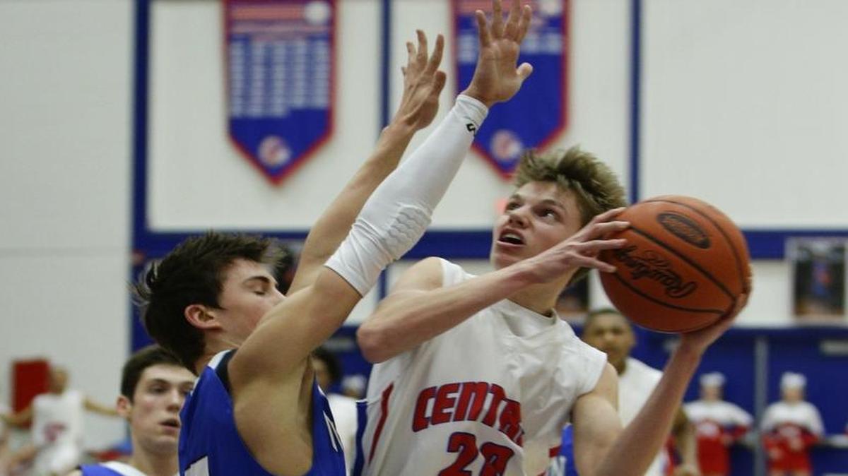 Madison Central’s Grant Brockman scored two of his 14 points in the Indians’ 65-63 loss to as Covington Catholic defeated Madison Central on Friday in Richmond.