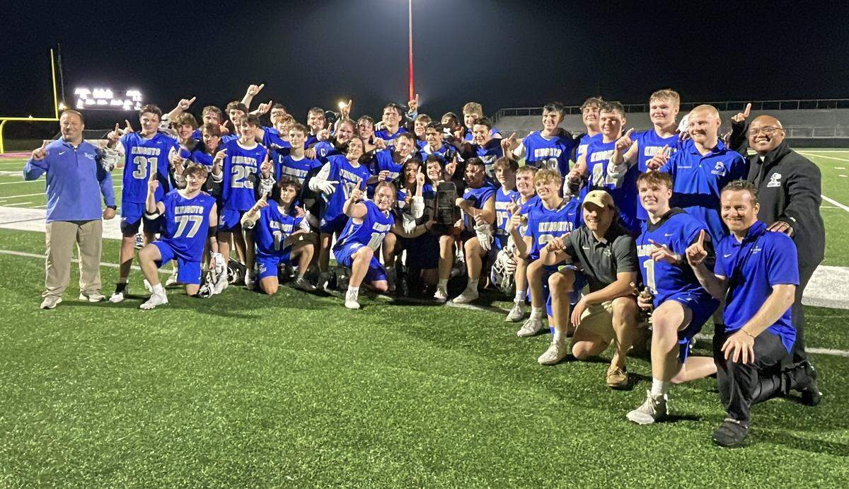 Lexington Catholic’s boys’ lacrosse team celebrated its win in the 2022 Commonwealth Lacrosse League state championship game at Great Crossing High School on Saturday. The Knights defeated Covington Catholic 11-4.
