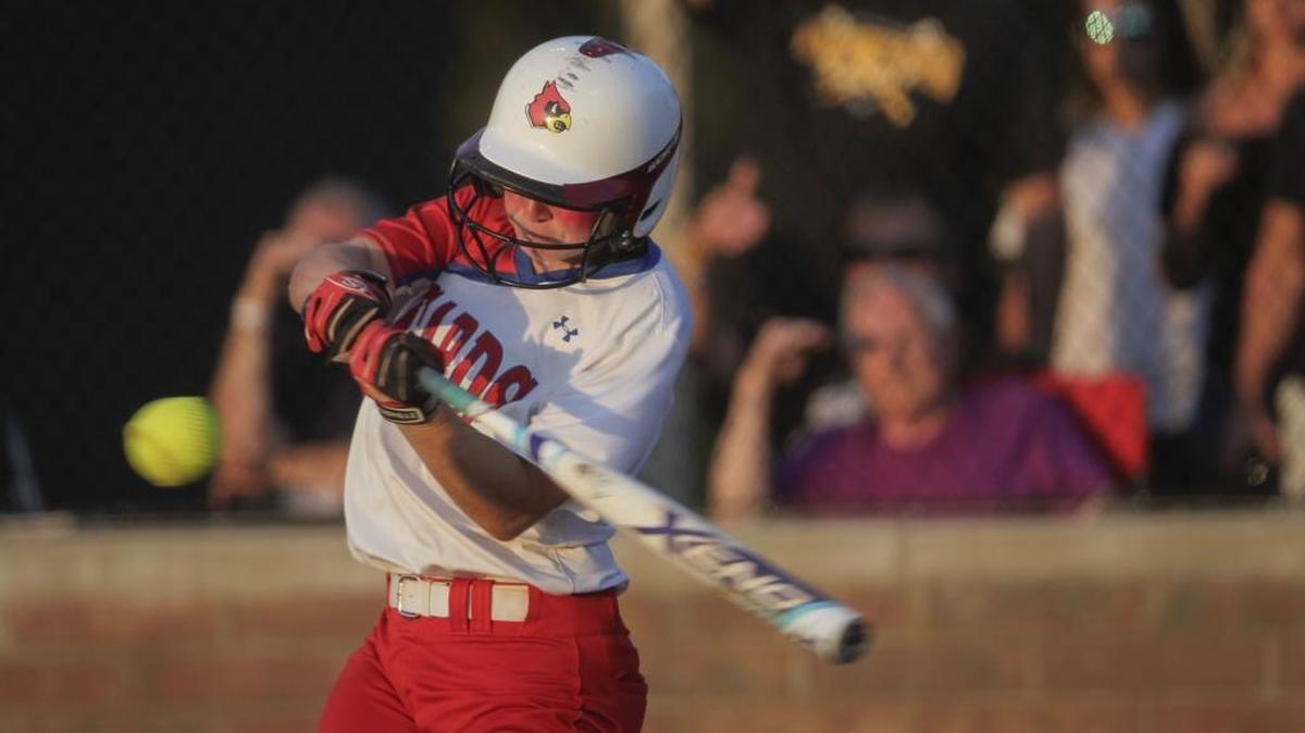 Scott County's Hannah Davis (2) hit the ball during last year's region tournament in Frankfort. Woodford won the championship game 1-0, but Scott County is the heavy favorite this season.