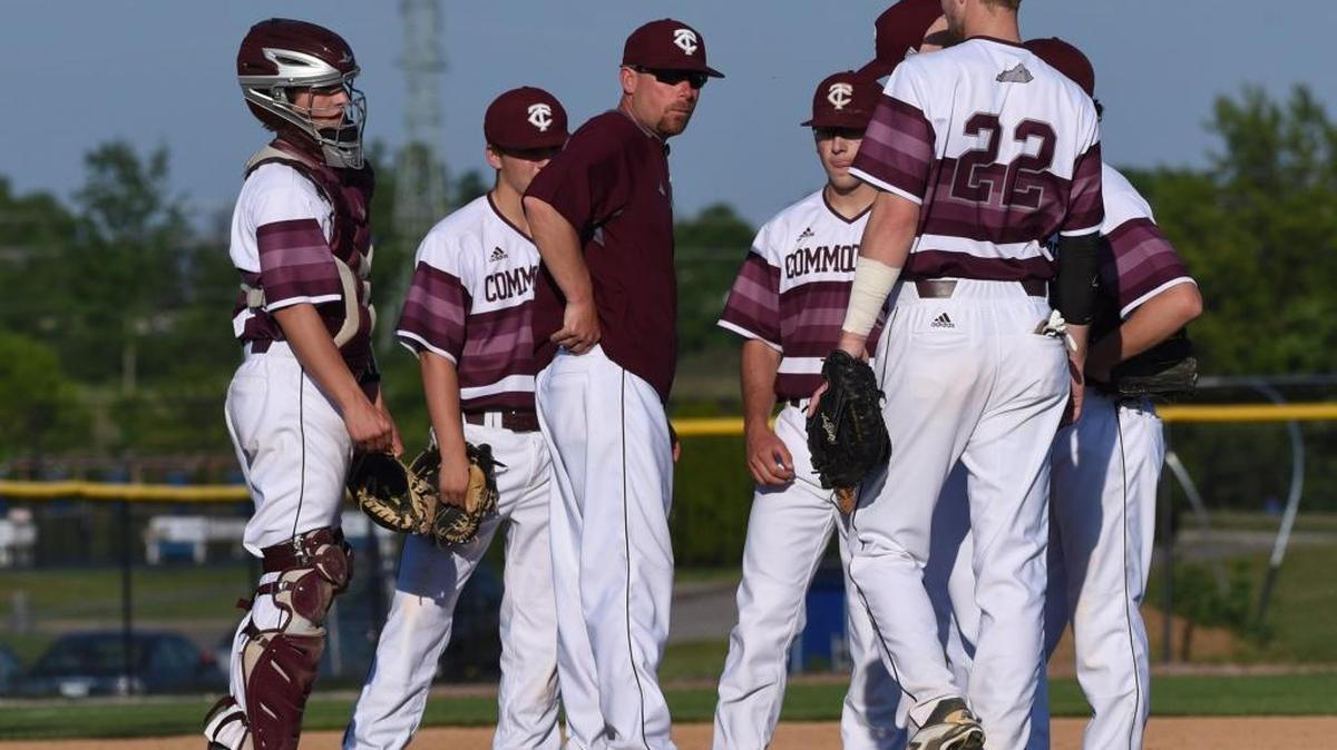 Tates Creek baseball coach Larry Poynter talked to his team during the sixth inning of a 43rd District Tournament game against Lafayette at Lexington Christian Academy on May 24.