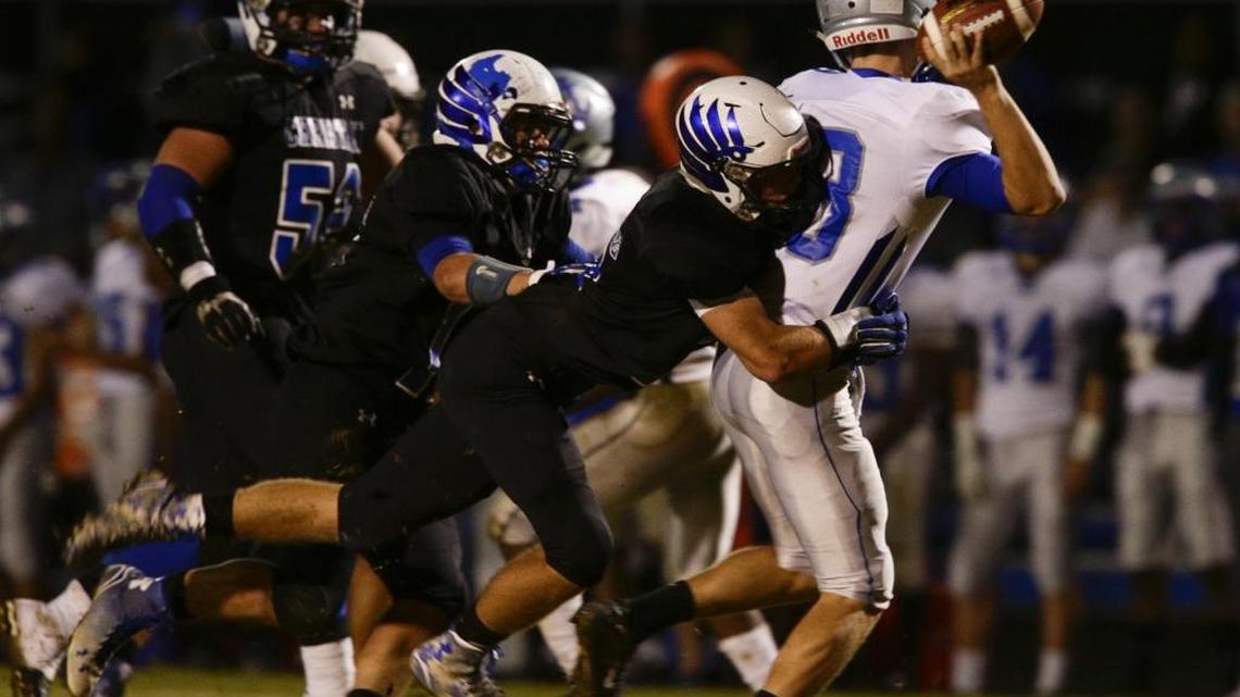 Lexington Christian’s Clay Elliott sacked Danville quarterback Zack Dampier last season. LCA figures it will be dealing with the Admirals again come playoff time.