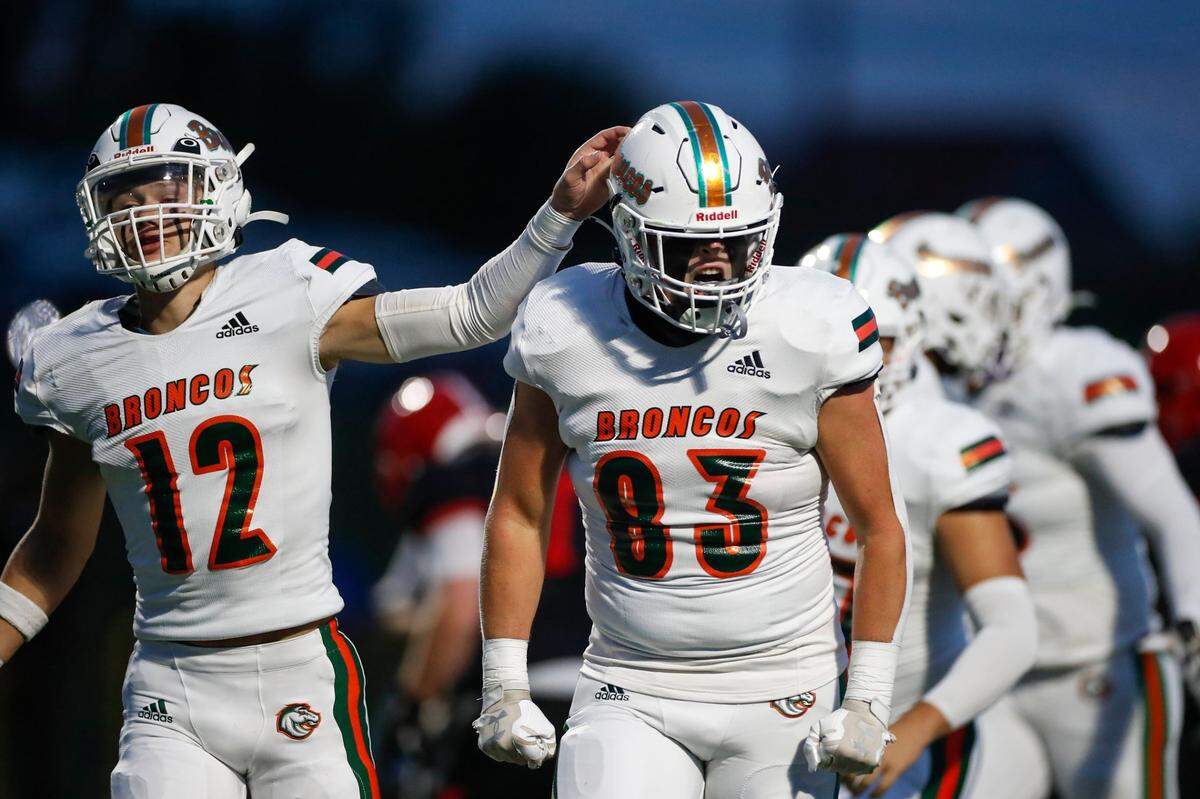 Frederick Douglass Broncos Thomas Howard (83) celebrated his team scoring against the Scott County Cardinals at Birds Nest Stadium in Georgetown on Sept. 23, 2022.