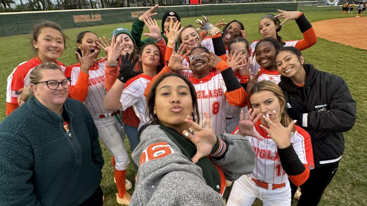 The Frederick Douglass softball team celebrated its May 2 win at home over 42nd District-rival Henry Clay by posting a selfie on social media.