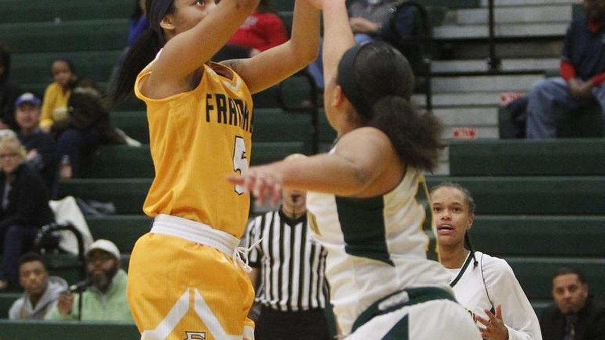 Franklin County’s Princess Stewart shoots against Bryan Station at Bryan Station in Lexington, Ky., Tuesday, Dec. 13, 2016.