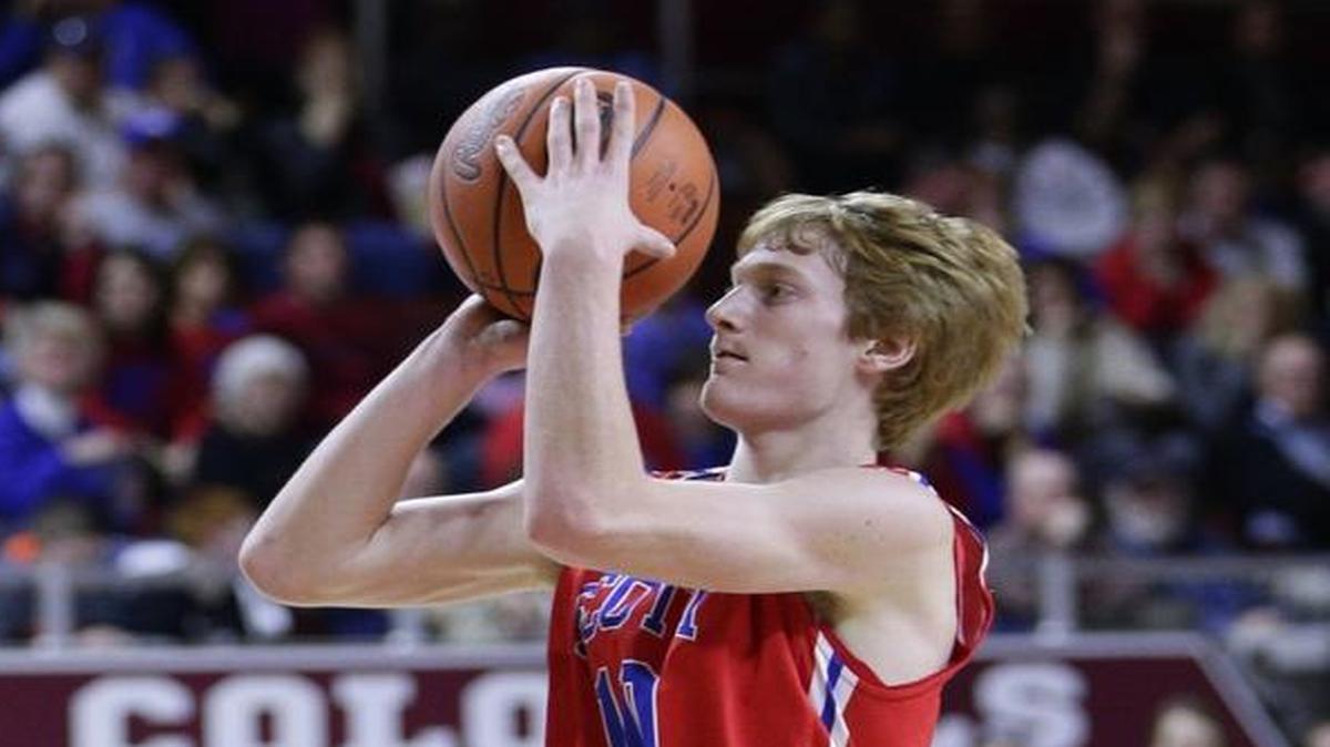 Scott County's Cooper Robb, put in two of his 17 points as Scott County defeated Madison Central 71-67 in the 11th region tournament on Wednesday March 2, 2016 in Richmond, Ky.