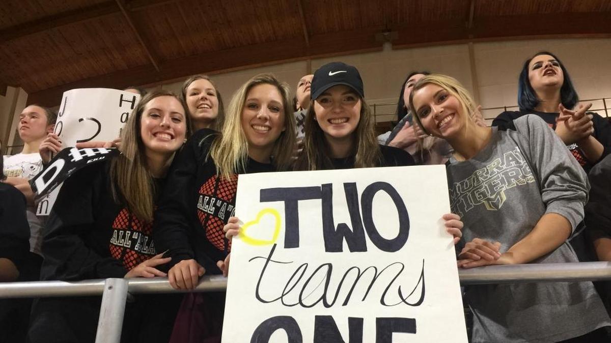 Murray High School students showed their support for the Mayfield High School boys’ basketball team during their game against Walton-Verona during the semifinals of the boys’ All “A” Classic state tournament at McBrayer Arena in Richmond, Kentucky, on Saturday, January 27, 2018.