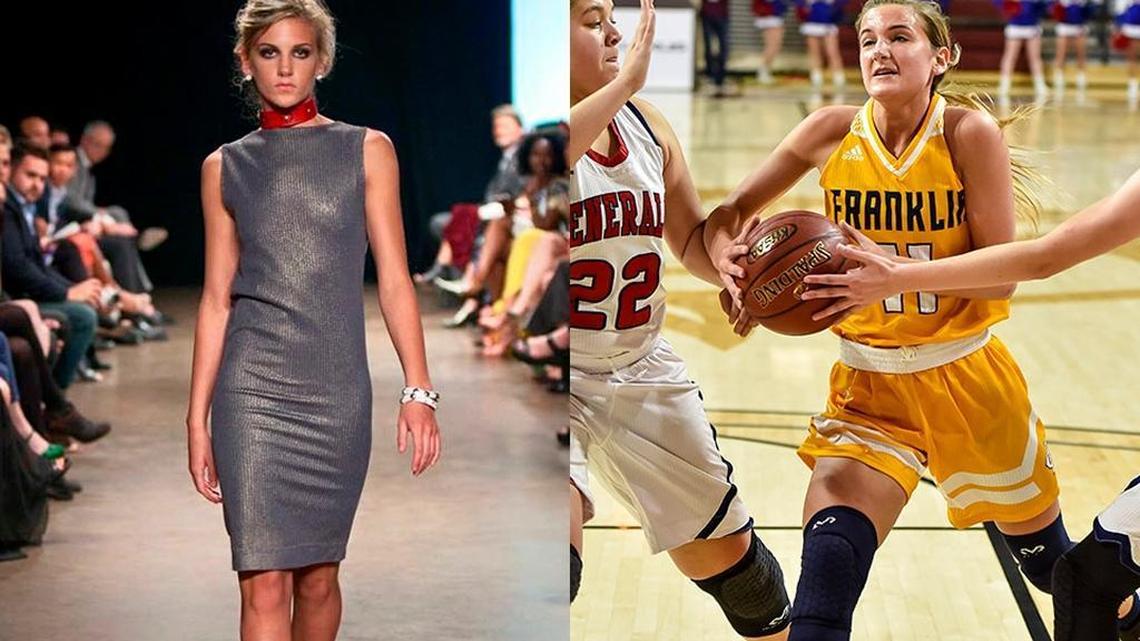 Franklin County senior Rebecca Cook has walked the runway during Nashville Fashion Week and this week is playing basketball for the Flyers in the state tournament.