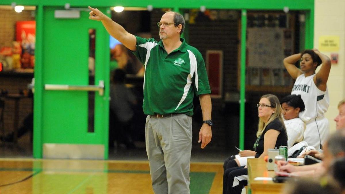 Kentucky School for the Deaf girls’ basketball coach Billy Lange, center, has coached just about every program the school has offered since he arrived there in the late 1980s. Lange, who also was the school’s athletics director, retired on Friday, Dec. 1, 2017.