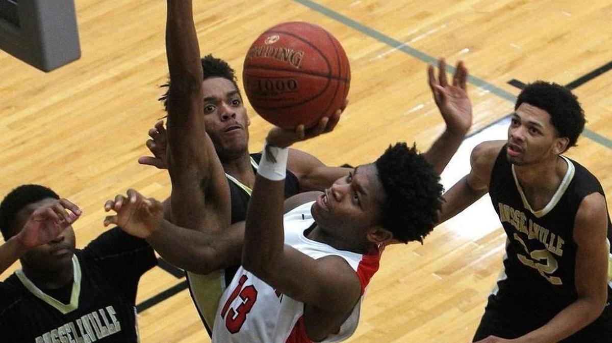 Paul Laurence Dunbar’s Star Ifeacho went up for a layup during the Traditional Bank Holiday Classic at Lexington Catholic last December. Ifeacho collapsed and died after an open gym practice in late April.