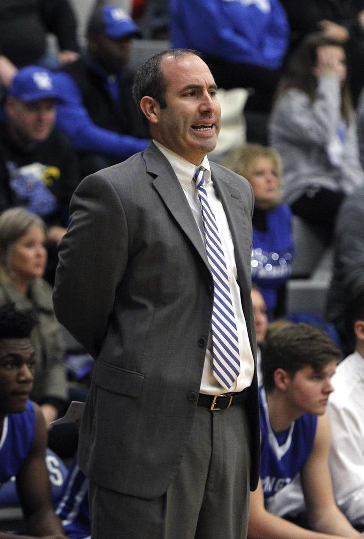Lexington Christian Academy head coach Nate Valentine against Lexington Catholic in the Bueter Gymnasium at Lexington Catholic in Lexington, Ky., Tuesday, January 2, 2018.