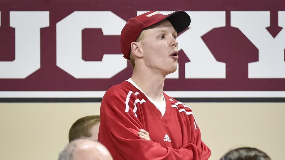 Scott County super fan Ryan Barts looks on as Scott County played LCA in the finals of the boys 11th Region tournament, Monday, March 5, 2018, at EKU's McBrayer Arena in Richmond.