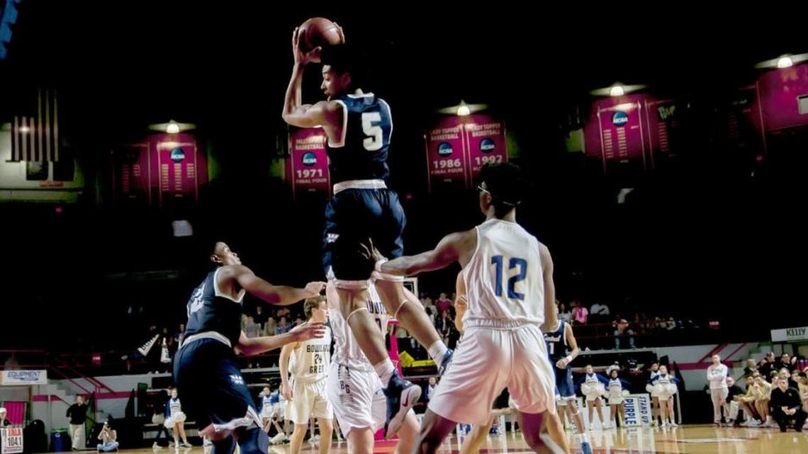 Warren Central senior Skyelar Potter grabbed a rebound during the Dragons’ win over Bowling Green in 4th Region finals Tuesday, March 6, 2018 at E.A. Diddle Arena in Bowling Green, Kentucky.
