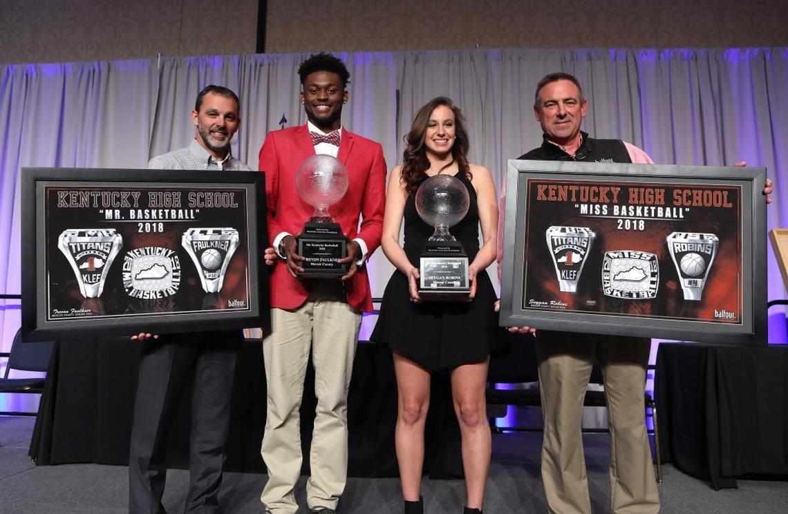 Then-Mercer County basketball players Trevon Faulkner and Seygan Robins were named 2018 Kentucky Mr. and Miss Basketball.
