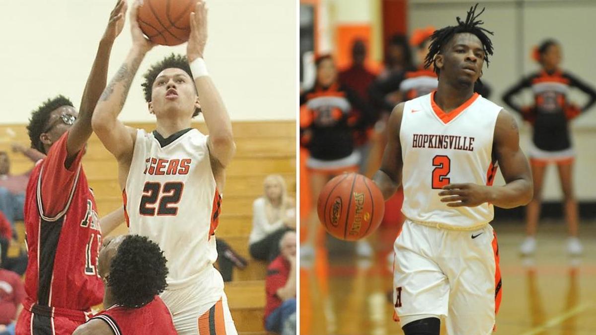 Chance Moore, left, averages 16 points per game for Fern Creek. Stephen “Shorty” Cager, right, scores 15.9 points per game for Hopkinsville.