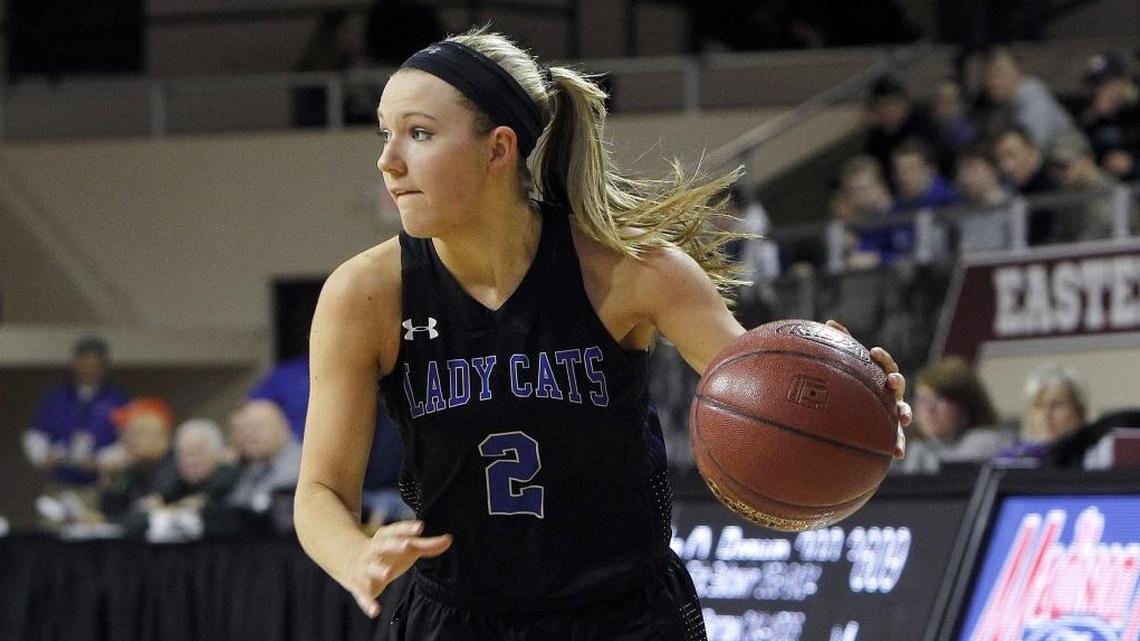 Shelby Valley's Cassidy Rowe moves the ball against Lexington Christian in the All 'A' Classic at Alumni Coliseum in Richmond, Ky., Wednesday, January 24, 2018.