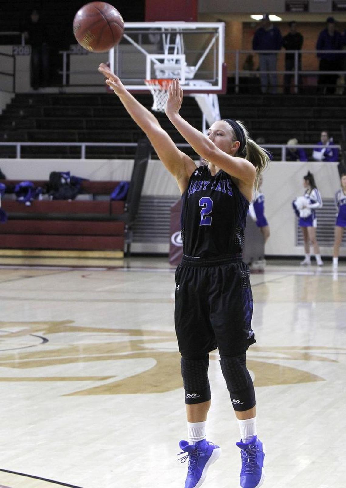 Shelby Valley's Cassidy Rowe shoots against Lexington Christian in the All 'A' Classic at Alumni Coliseum in Richmond, Ky., Wednesday, January 24, 2018.