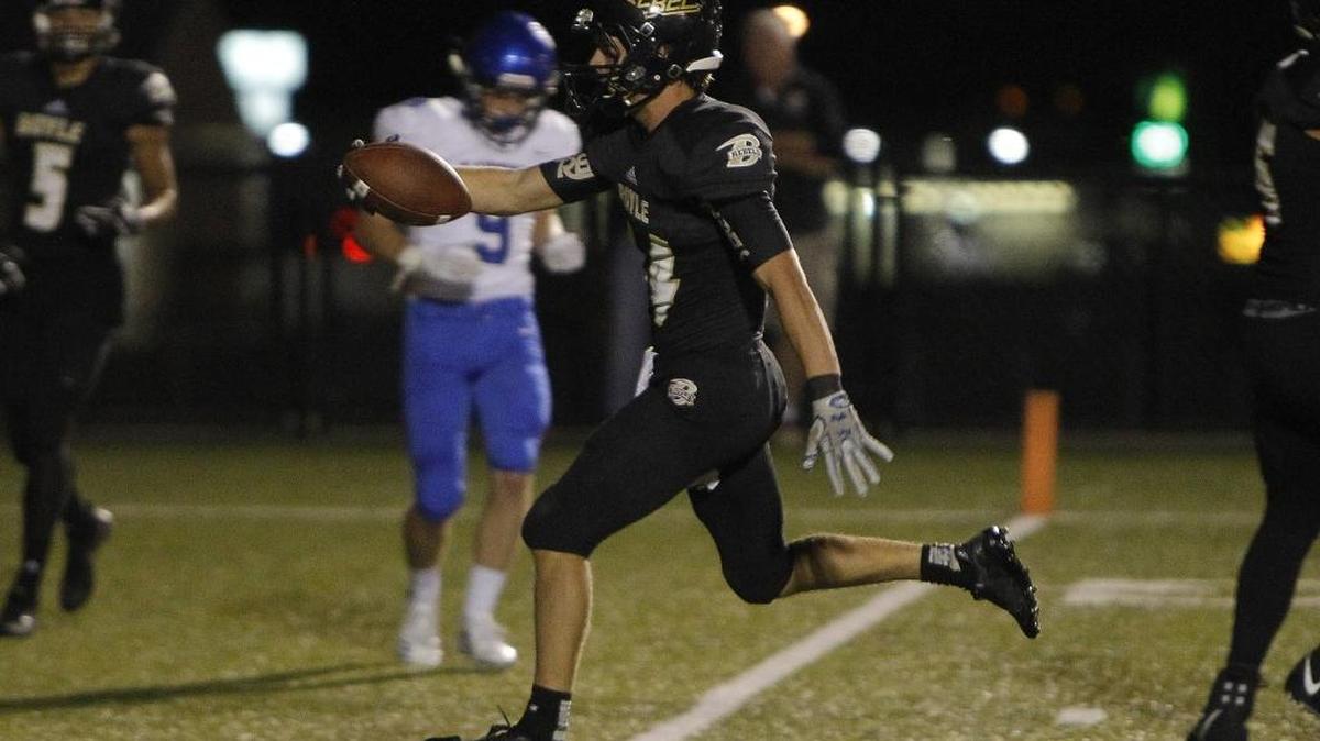 Boyle County's Tanner Crawford runs for a touchdown against Lexington Catholic at Boyle Co. High School in Danville, Ky., Friday, October 13, 2017.