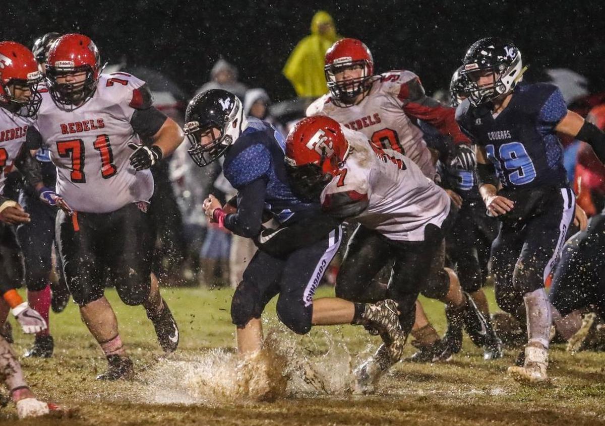 Todd County Central linebacker MaQureim Mimms tried to bring down Logan County running back Carson Bradley during Logan County’s 34-6 win at home over Todd County Central on Oct. 27.