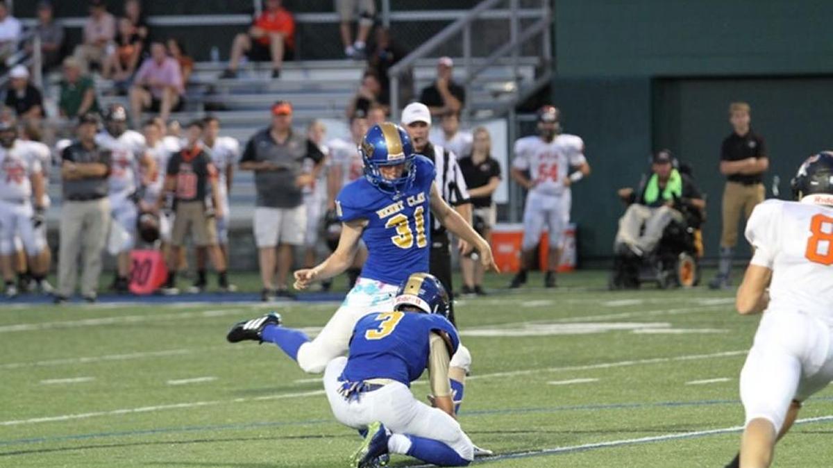 Henry Clay senior kicker Evan Works kicked an extra point against Ryle on Friday, Aug. 26, 2016.