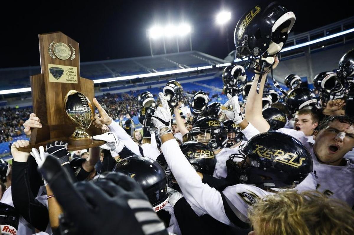 Boyle County celebrated after winning the Class 3A state championship at Kroger Field in Lexington last December. Boyle County beat Corbin 40-21.