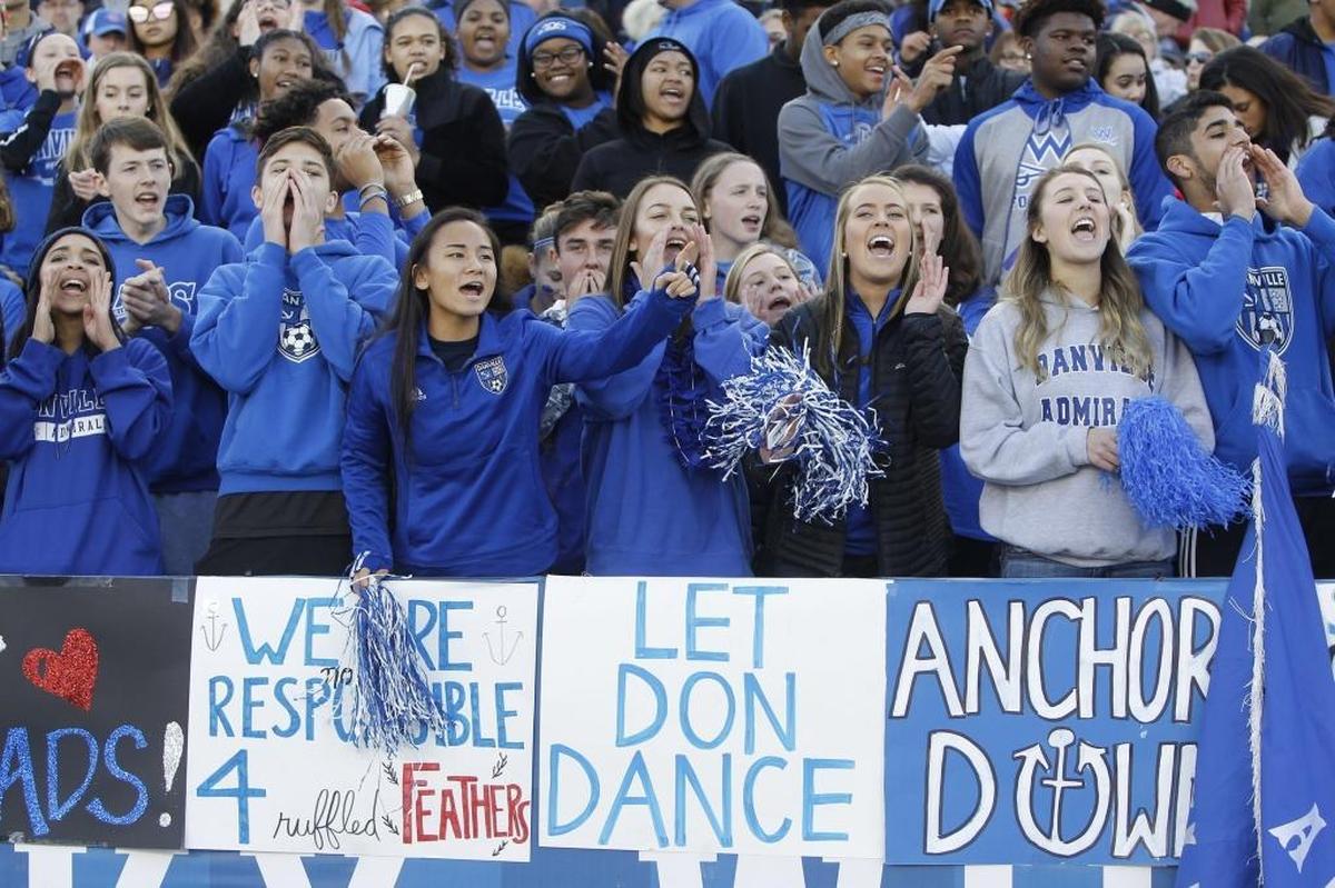 Danville fans cheer on the Admirals during the Class 2A Russell Athletics KHSAA Commonwealth Gridiron Bowl at Kroger Field in Lexington, Ky., Saturday, December 2, 2017.
