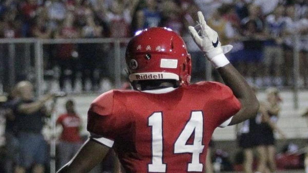 Scott County’s Glenn Covington celebrated a touchdown against Lafayette in September, 2016. On Friday night Covington scored two touchdowns as Scott County rolled past North Bullitt in its season opener.