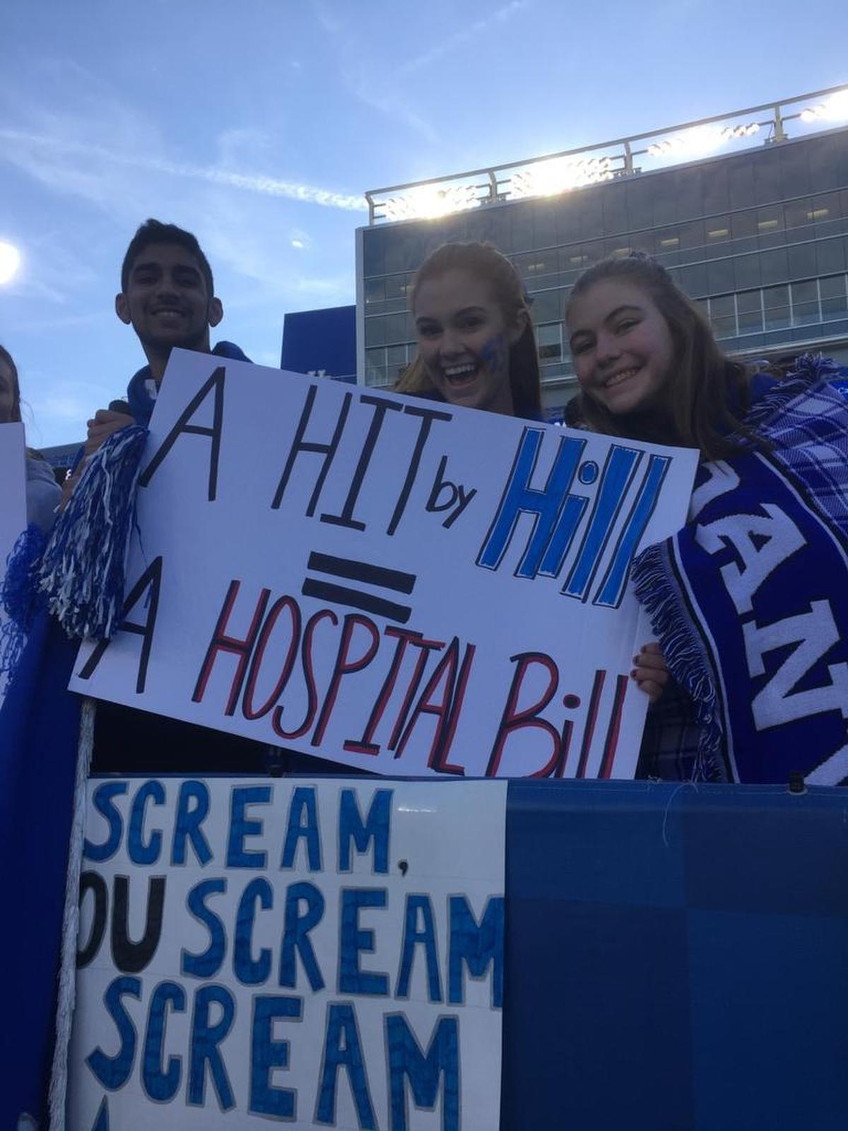 Danville students showed up with several creative signs at the Class 2A Russell Athletic/KHSAA Commonwealth Gridiron Bowl championship game at Kroger Field in Lexington, Ky., on Saturday, December 2, 2017.