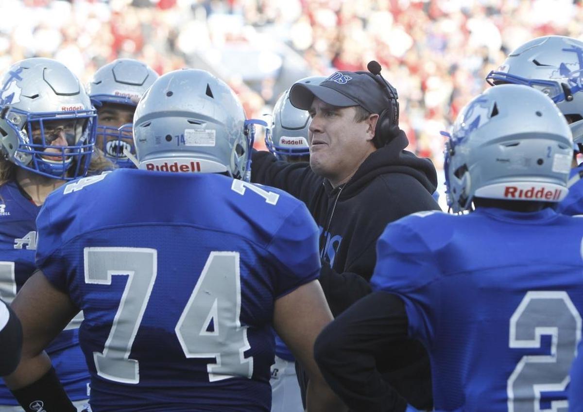 Danville head coach Clay Clevenger during the Class 2A Russell Athletics KHSAA Commonwealth Gridiron Bowl at Kroger Field in Lexington, Ky., Saturday, December 2, 2017.
