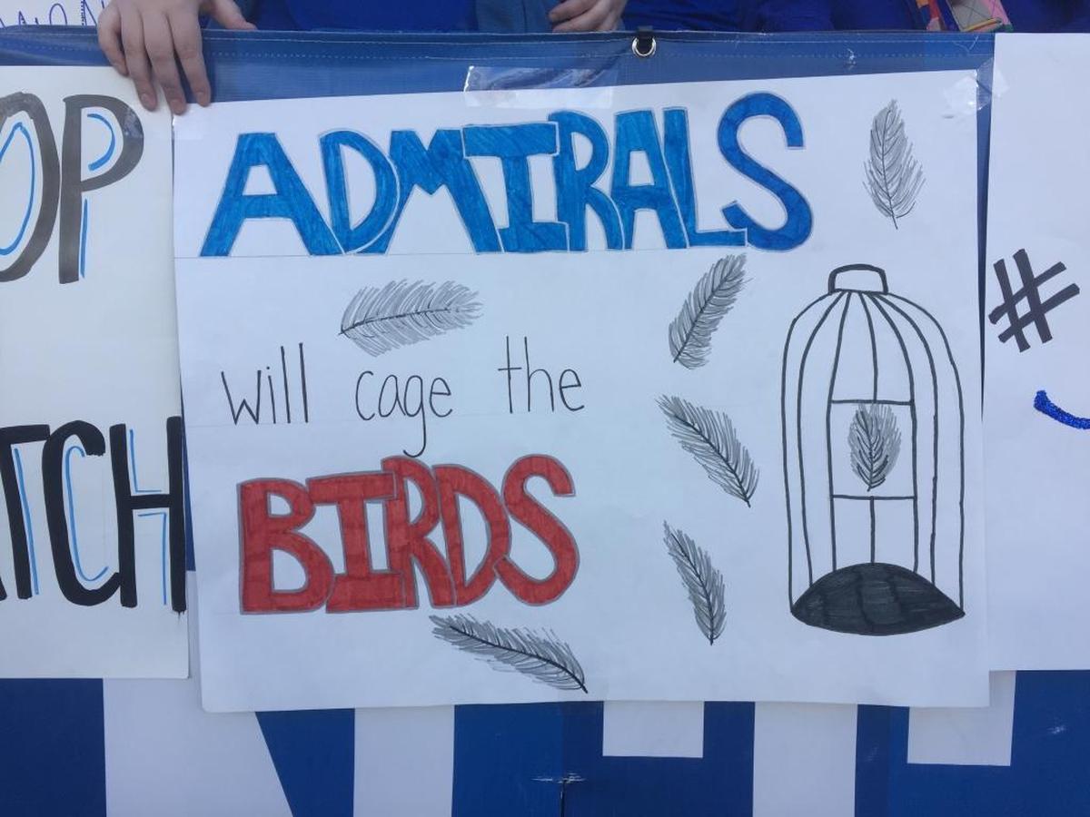 Danville students showed up with several creative signs at the Class 2A Russell Athletic/KHSAA Commonwealth Gridiron Bowl championship game at Kroger Field in Lexington, Ky., on Saturday, December 2, 2017.