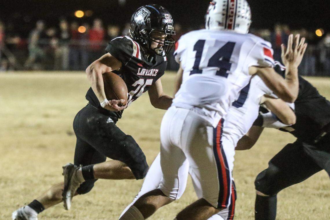Lawrence County’s Cody Crum has scored seven touchdowns this season as part of the Bulldogs’ powerful run game, including a score last week against East Carter.