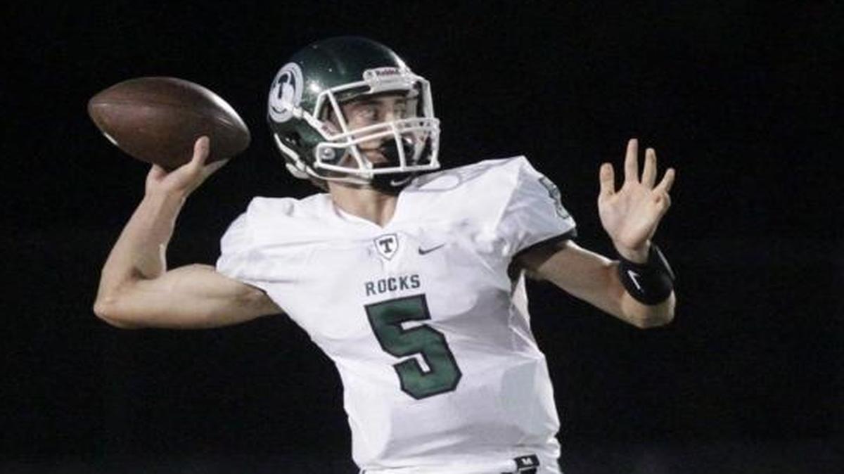 Trinity’s Spencer Blackburn threw a pass late in the second quarter against Lafayette earlier this season.