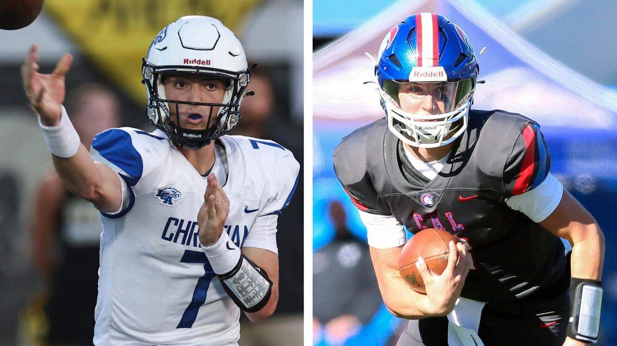 Lexington Christian’s Cutter Boley, left, and Christian Academy-Louisville’s Cole Hodge will go head-to-head for the second time in their careers when the Eagles visit the Centurions in Louisville on Friday.