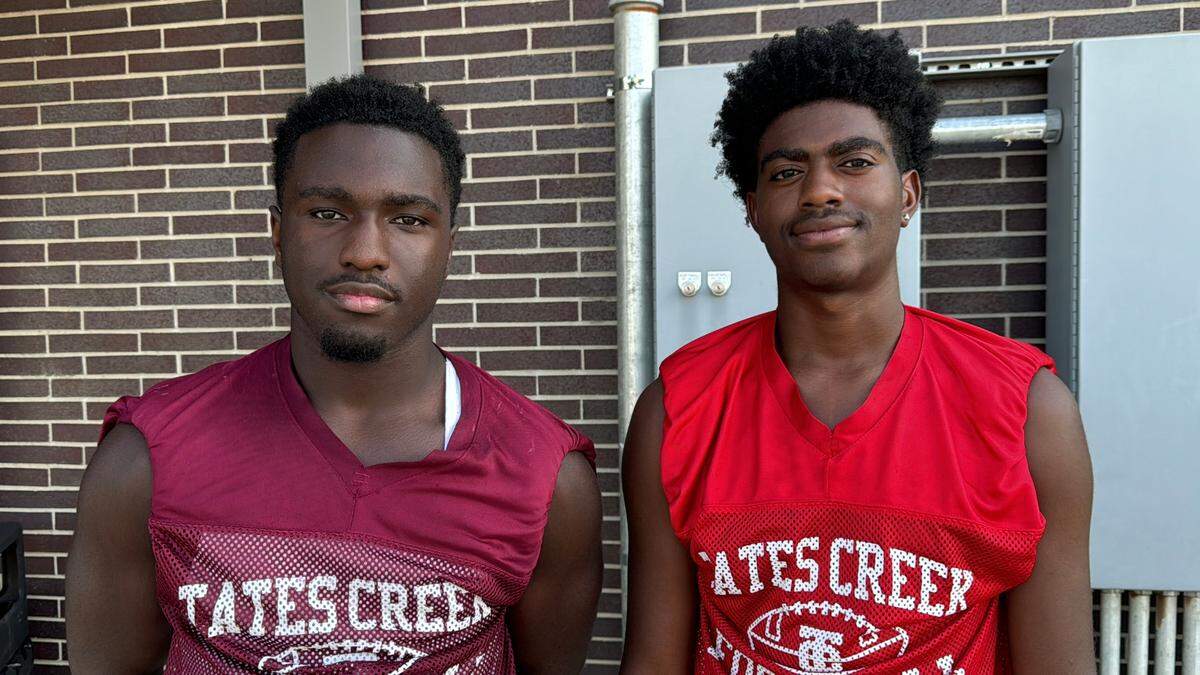 Tates Creek running back BJ Evans Jr., left, and quarterback Darnell Burnside Jr.