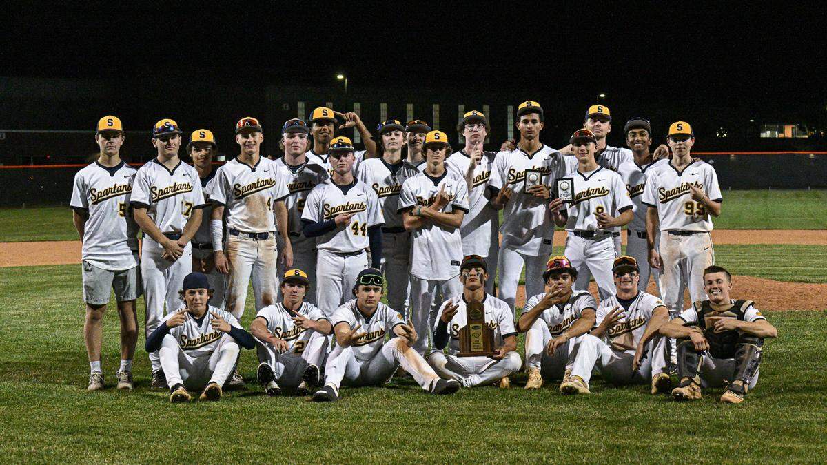 The Sayre Spartans claim the 2025 42nd District Tournament championship with a 7-4 victory against Fredrick Douglass.