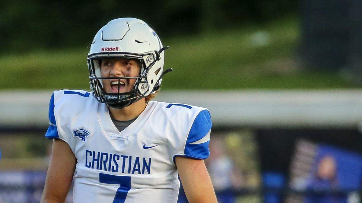 Lexington Christian’s Cutter Boley, shown during his team’s season opener against Madison Central, was a first-team All-City selection.