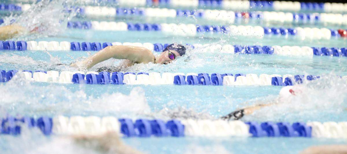 Lafayette’s Lauren Wedeking won the 200 freestyle at the KHSAA Girls State Swimming Championships at the University of Kentucky’s Lancaster Aquatic Center on Friday.