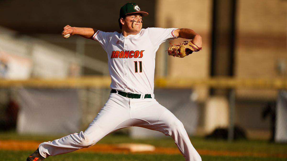 Frederick Douglass’ Thomas Howard (11) pitches against Sayre on May 5, 2021. Howard was 8-1 with a 2.46 ERA last season.