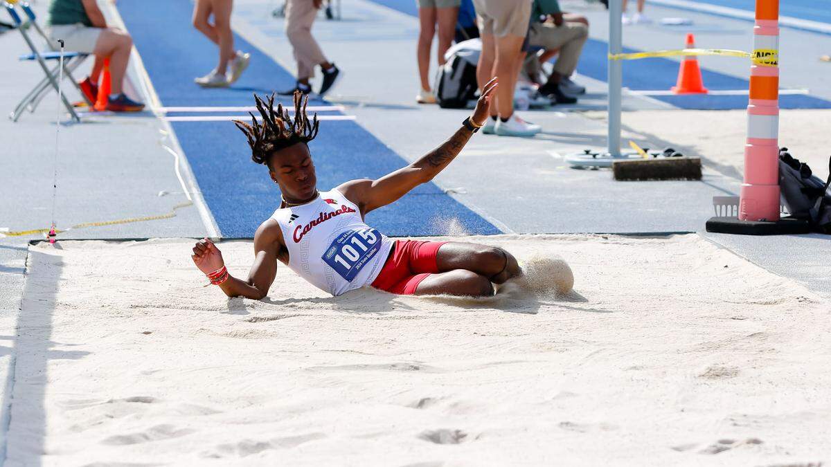 George Rogers Clark’s Joey Hill won the boys Class 3A triple jump on Saturday.