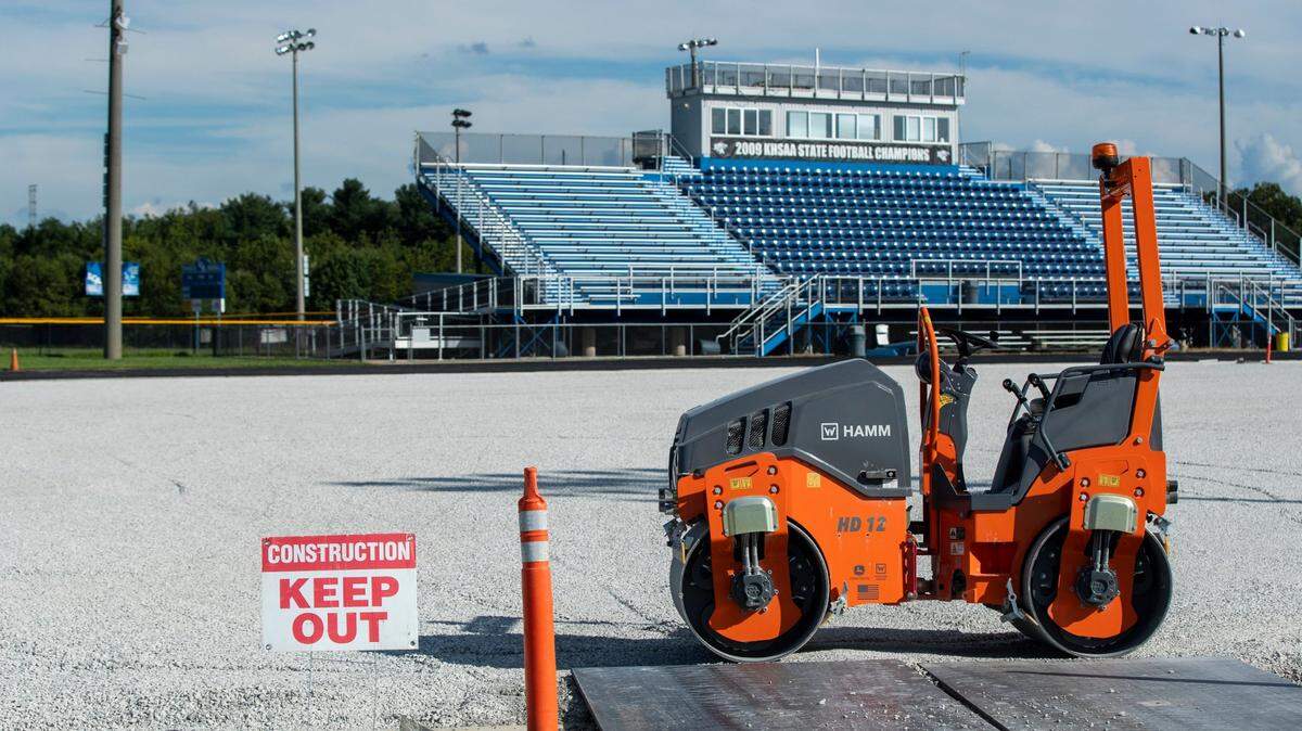 Lexington Christian Academy’s football field as it looked on Aug. 17. A new artificial surface is being installed, but will not be ready for the home opener on Friday against Belfry. LCA will play at Henry Clay instead.