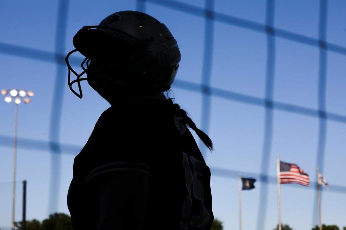 A Boyle County Lady Rebel stands in the on deck box during last year’s state tournament at John Cropp Stadium in Lexington.