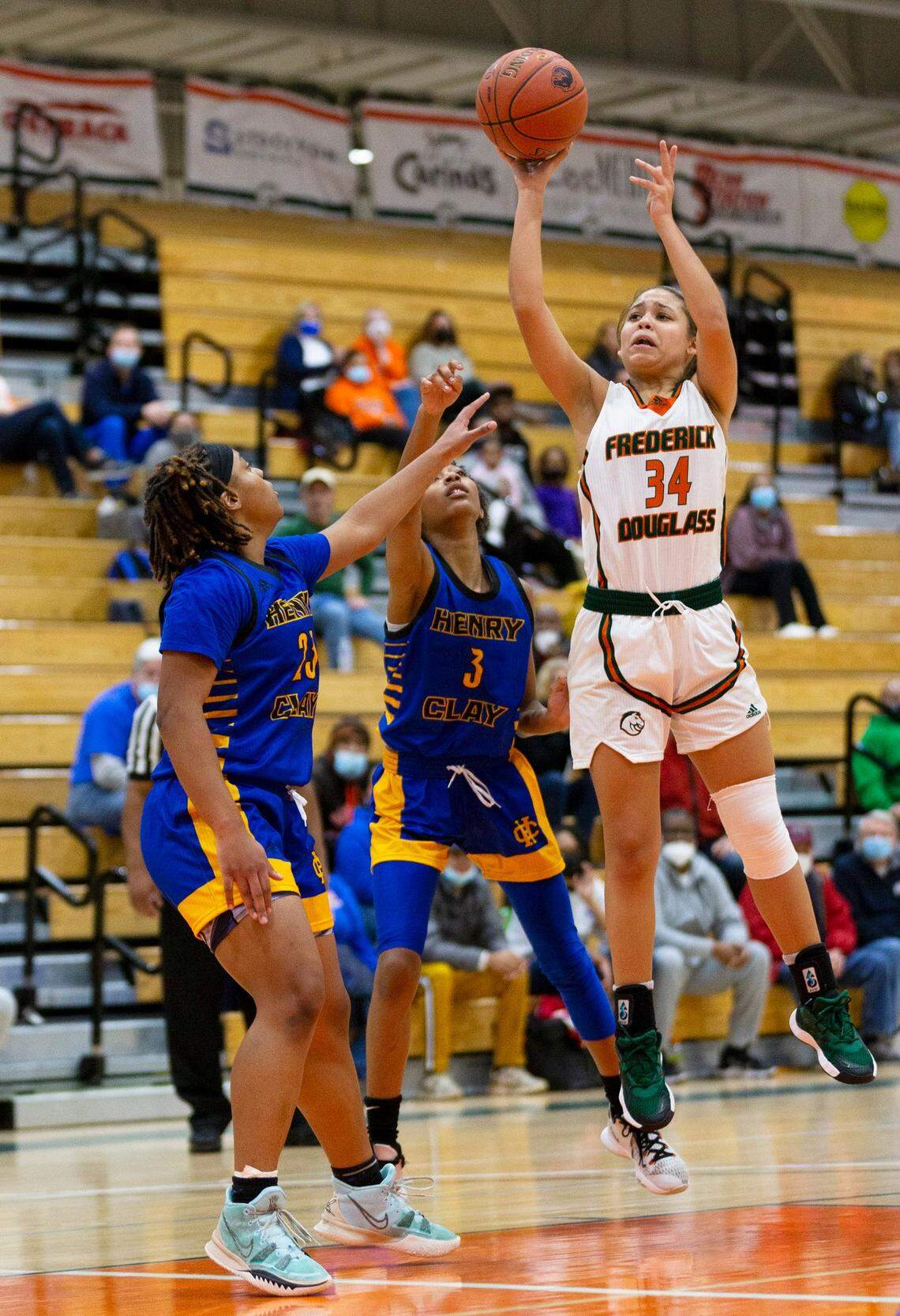 Frederick Douglass’s Niah Rhodes was one of Kentucky’s most productive three-point shooters last season.