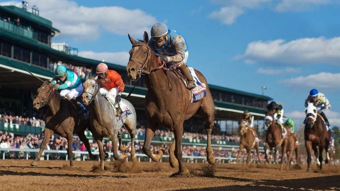 Brody’s Cause, with Luis Saez aboard, won the Toyota Blue Grass Stakes at Keeneland last April.