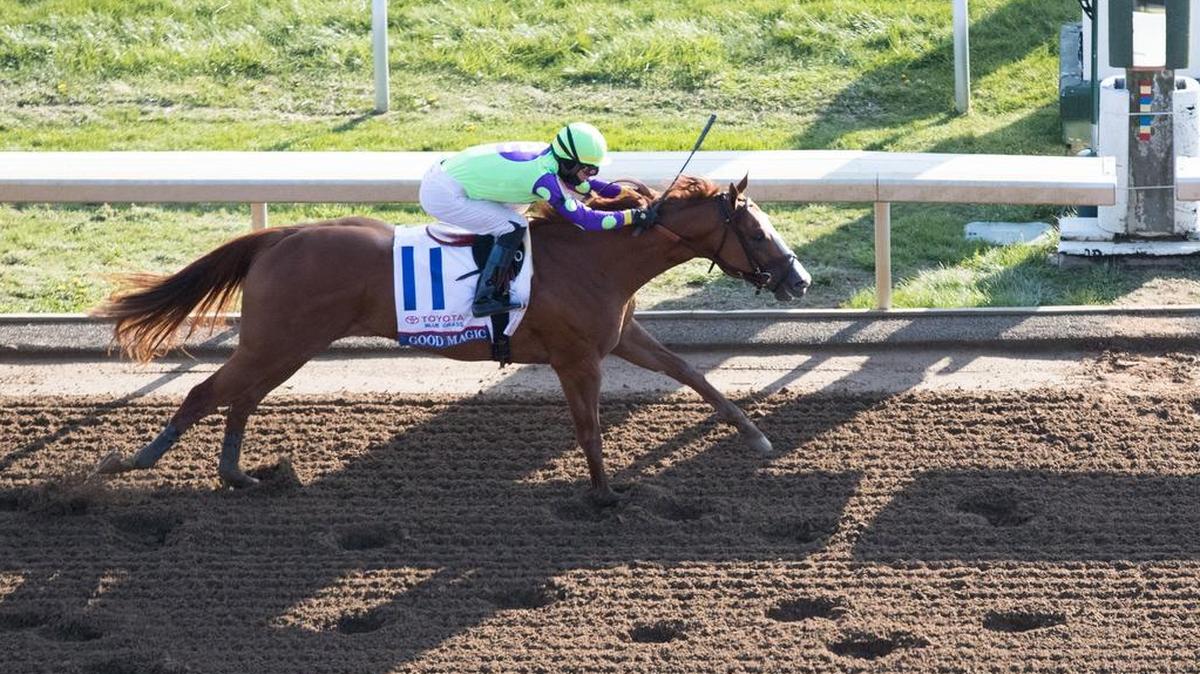 Good Magic, with Jose Ortiz, up won the Toyota Blue Grass Stakes at Keeneland on April 7. The 3-year-old was retired from racing Monday.