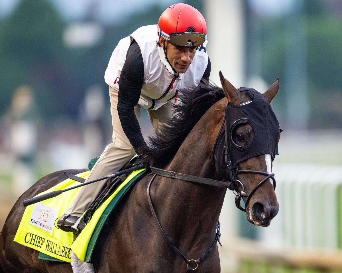 Chief Wallabee works at Churchill Downs on Sunday, April 26. He’s the first Kentucky Derby horse for Lexington’s Ball family since Going Straight in 1971.